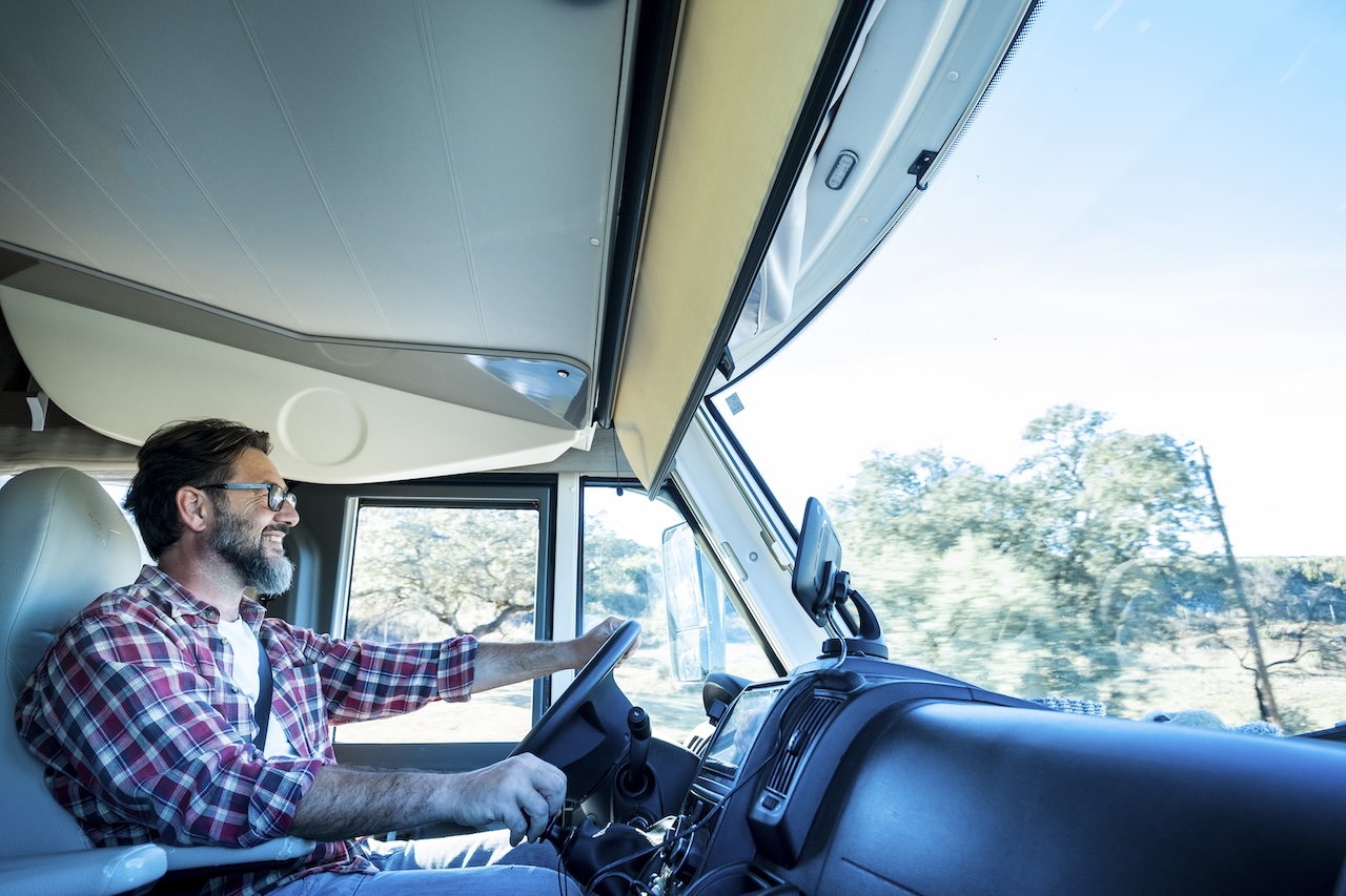 taking RV out of RV indoor storage for routine drive